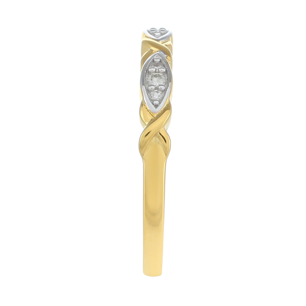 Inel din Argint 925 Placat cu Aur ( 1.87 grame ) cu Diamant Alb 0.07 Carate