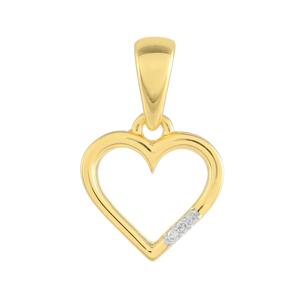 Pandantiv din Argint 925 Placat cu Aur ( 1.33 grame ) cu Diamant Alb 0.02 Carate