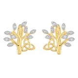 Cercei din Argint 925 Placat cu Aur ( 1.74 grame ) cu Diamant Alb 0.09 Carate