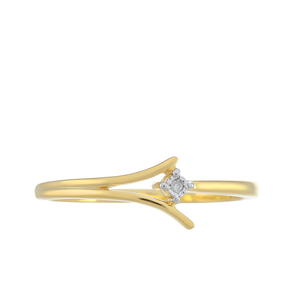 Inel din Argint 925 Placat cu Aur ( 1.32 grame ) cu Diamant Alb 0.01 Carate