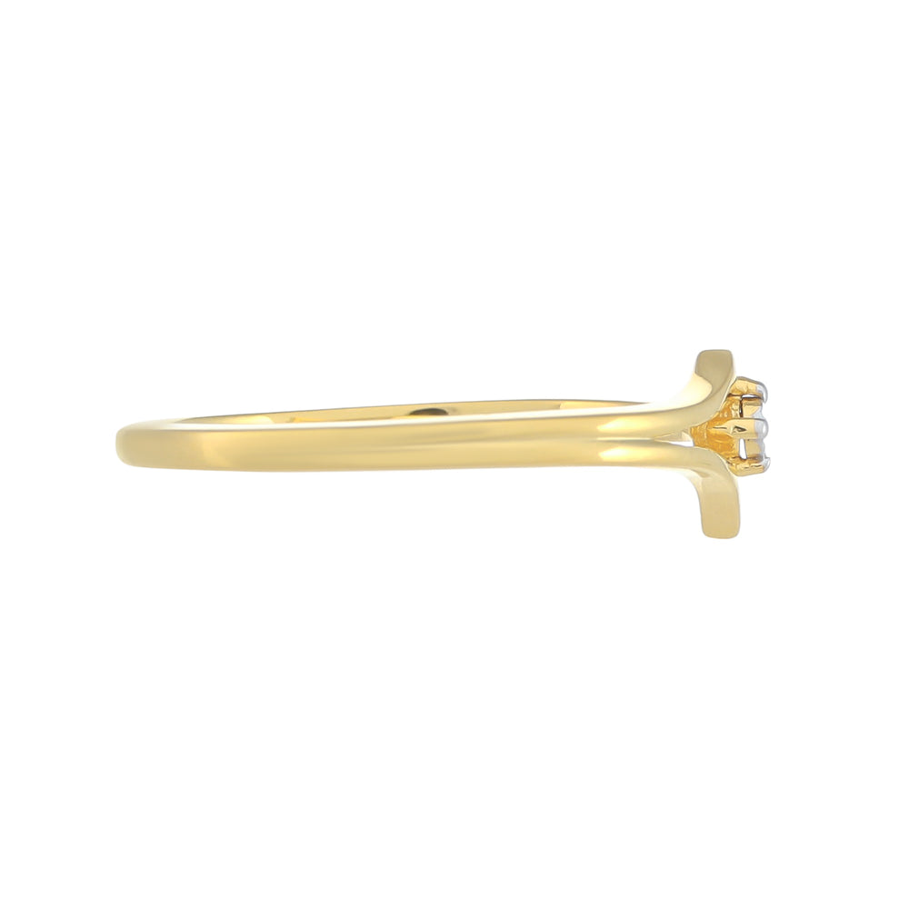 Inel din Argint 925 Placat cu Aur ( 1.32 grame ) cu Diamant Alb 0.01 Carate