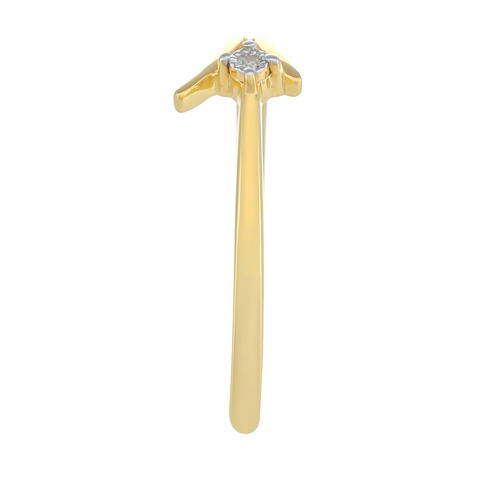 Inel din Argint 925 Placat cu Aur ( 1.32 grame ) cu Diamant Alb 0.01 Carate