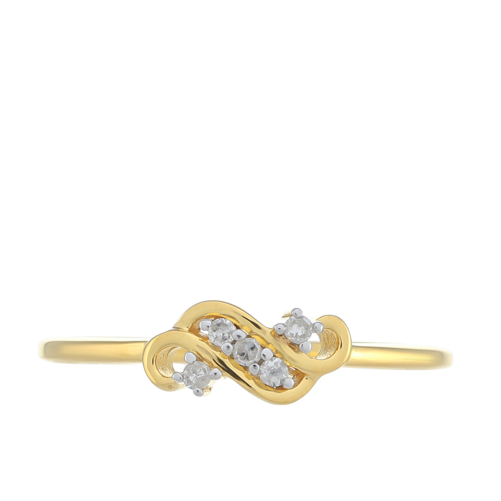 Inel din Argint 925 Placat cu Aur ( 1.32 grame ) cu Diamant Alb 0.05 Carate