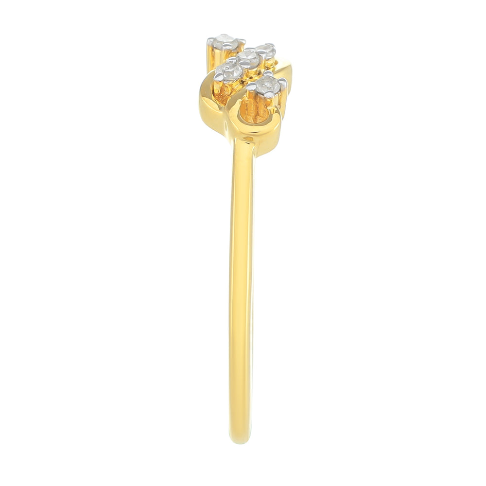 Inel din Argint 925 Placat cu Aur ( 1.32 grame ) cu Diamant Alb 0.05 Carate