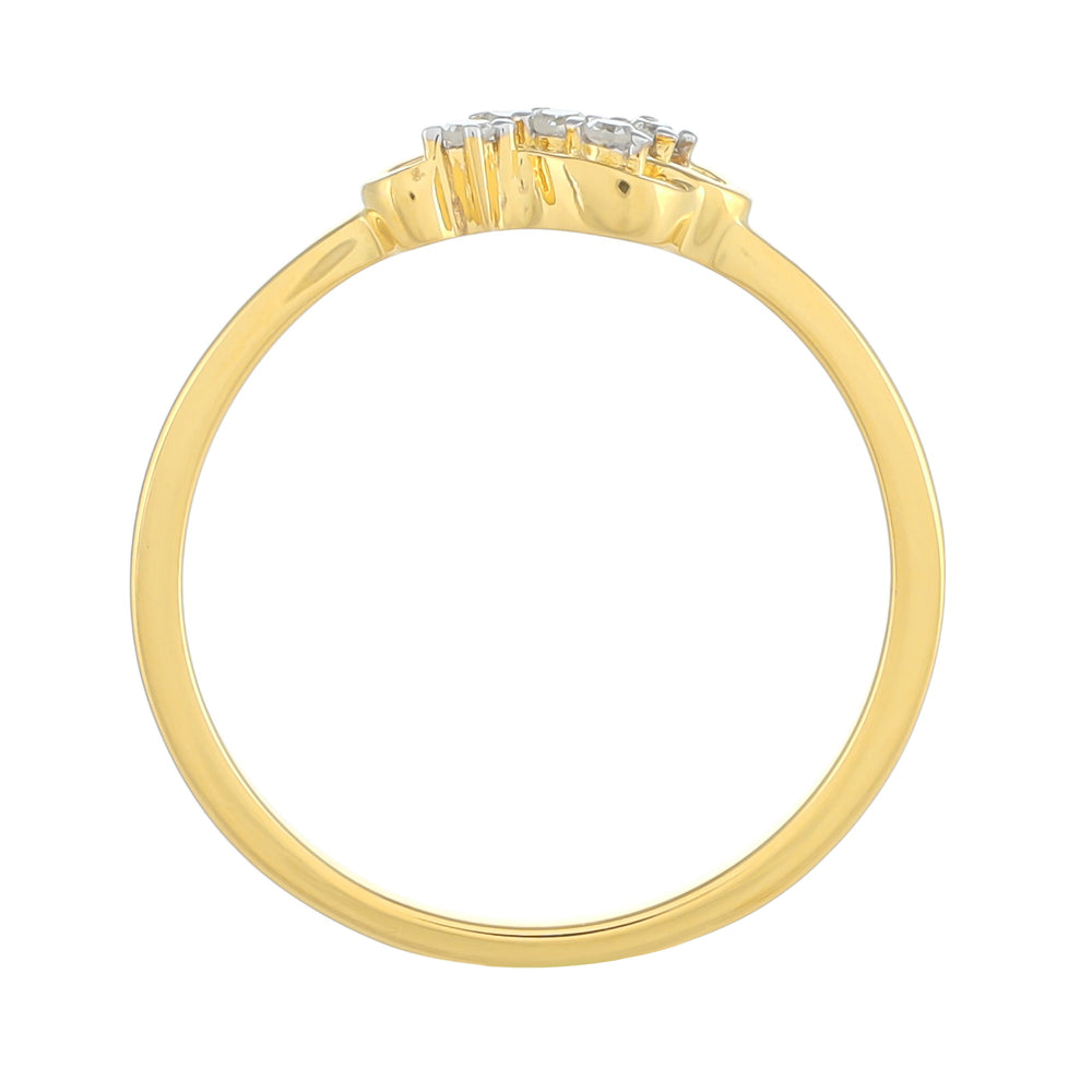 Inel din Argint 925 Placat cu Aur ( 1.32 grame ) cu Diamant Alb 0.05 Carate