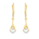 Cercei din Argint 925 Placat cu Aur ( 1.37 grame ) cu Diamant Alb 0.09 Carate