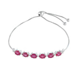 Brățară din Argint 925 ( 3.99 grame ) cu Rubin Thailandez și Topaz Alb 3.17 Carate