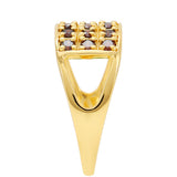 Inel din Argint 925 Placat cu Aur ( 2.94 grame ) cu Diamant Roșu 0.56 Carate