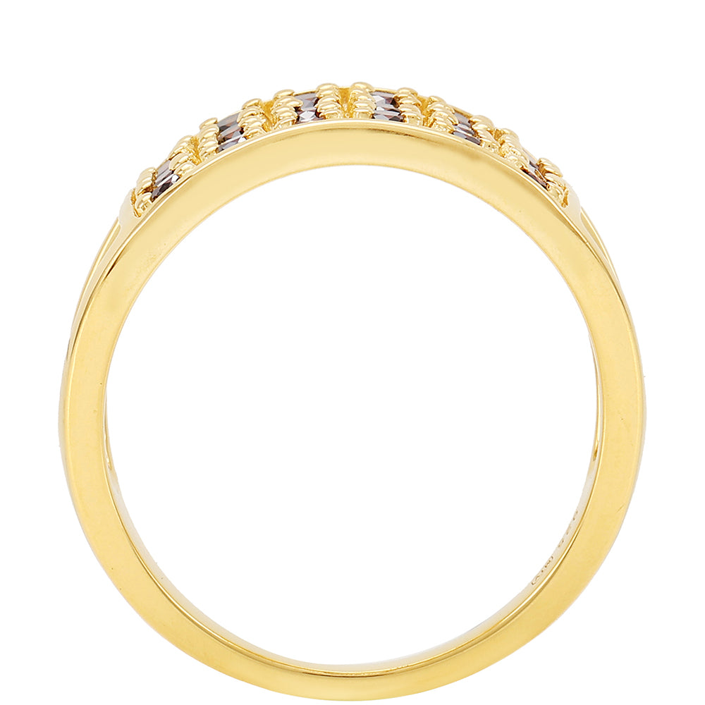 Inel din Argint 925 Placat cu Aur ( 2.94 grame ) cu Diamant Roșu 0.56 Carate