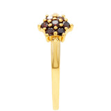 Inel din Argint 925 Placat cu Aur ( 1.79 grame ) cu Diamant Roșu 0.22 Carate