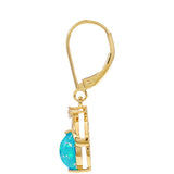 Cercei din Aur de 9K ( 1.75 grame ) cu Opal Albastru Etiopian Paraiba și Topaz Alb 0.88 Carate