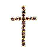 Cruce Pandantiv din Argint 925 Placat cu Aur ( 1.23 grame ) cu Diamant Roșu 0.43 Carate