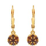 Cercei din Argint 925 Placat cu Aur ( 2 grame ) cu Diamant Roșu 0.46 Carate