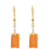 Cercei din Argint 925 Placat cu Aur ( 2.66 grame ) cu Cuarț Padparadscha și Zircon Natural 8.24 Carate
