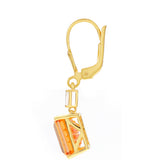 Cercei din Argint 925 Placat cu Aur ( 2.66 grame ) cu Cuarț Padparadscha și Zircon Natural 8.24 Carate