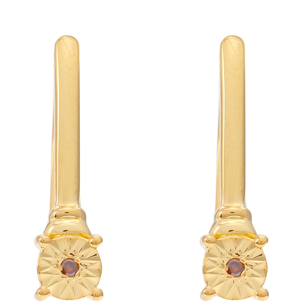 Set din Argint 925 Placat cu Aur ( 3.73 grame ) cu Diamant Roșu 0.02 Carate ( Cercei+Inel )
