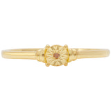 Set din Argint 925 Placat cu Aur ( 3.73 grame ) cu Diamant Roșu 0.02 Carate ( Cercei+Inel )