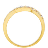 Inel din Argint 925 Placat cu Aur ( 3.24 grame ) cu Turmalină Curcubeu Pelmadulla și Topaz Alb 0.64 Carate