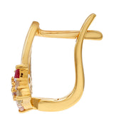 Cercei din Argint 925 Placat cu Aur ( 1.76 grame ) cu Turmalină Curcubeu Pelmadulla și Topaz Alb 0.49 Carate