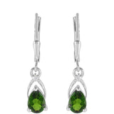 Cercei din Argint 925 ( 1.38 grame ) cu Cromdiopsid și Topaz Alb 1.43 Carate