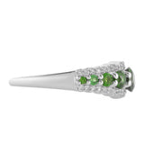 Inel din Argint 925 ( 2.68 grame ) cu Cromdiopsid și Topaz Alb 1.35 Carate