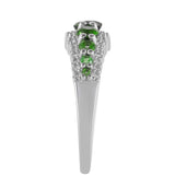 Inel din Argint 925 ( 2.68 grame ) cu Cromdiopsid și Topaz Alb 1.35 Carate