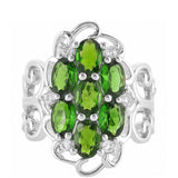 Inel din Argint 925 ( 4.11 grame ) cu Cromdiopsid și Topaz Alb 3.34 Carate