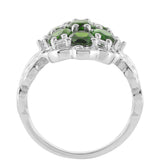 Inel din Argint 925 ( 4.11 grame ) cu Cromdiopsid și Topaz Alb 3.34 Carate