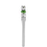 Inel din Argint 925 ( 1.6 grame ) cu Cromdiopsid și Topaz Alb 0.71 Carate