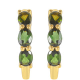 Cercei din Argint 925 Placat cu Aur ( 2.24 grame ) cu Turmalină Verde 1.11 Carate