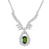 Colier din Argint 925 ( 4.97 grame ) cu Cromdiopsid și Topaz Alb 2.01 Carate