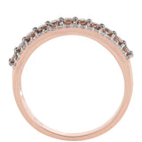 Inel din Argint 925 Placat cu Aur Roz ( 2.75 grame ) cu Diamant de culoarea Șampaniei și Diamant Alb 0.64 Carate