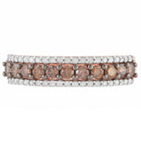 Inel din Argint 925 Placat cu Aur Roz ( 2.75 grame ) cu Diamant de culoarea Șampaniei și Diamant Alb 0.64 Carate