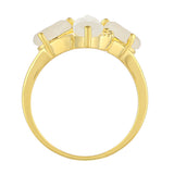Inel din Argint 925 Placat cu Aur ( 3.19 grame ) cu Piatra Lunii Curcubeu 2.98 Carate