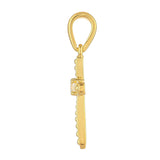 Cruce Pandantiv din Argint 925 Placat cu Aur ( 1.45 grame ) cu Piatra Lunii Curcubeu 0.1 Carate