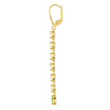 Cercei din Argint 925 Placat cu Aur ( 3.74 grame ) cu Piatra Lunii Curcubeu și Peridot 5.01 Carate