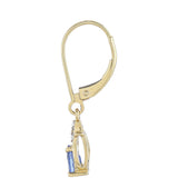 Cercei din Aur de 9K ( 1.5 grame ) cu Tanzanit AAA și Zircon Natural 0.96 Carate