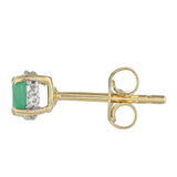 Cercei din Aur de 9K ( 0.85 grame ) cu Smarald Brazilian și Topaz Alb 0.84 Carate