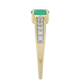 Inel din Aur de 9K ( 1.79 grame ) cu Smarald Brazilian și Topaz Alb 0.97 Carate