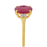 Inel din Argint 925 Placat cu Aur ( 1.75 grame ) cu Rubin Thailandez și Topaz Alb 4.07 Carate