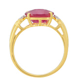 Inel din Argint 925 Placat cu Aur ( 1.75 grame ) cu Rubin Thailandez și Topaz Alb 4.07 Carate