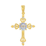 Cruce Pandantiv din Argint 925 Placat cu Aur ( 2.8 grame ) cu Tanzanit 1.94 Carate