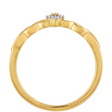 Inel din Argint 925 Placat cu Aur ( 1.57 grame ) cu Diamant Roșu și Diamant Alb 0.05 Carate