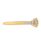 Inel din Argint 925 Placat cu Aur ( 1.96 grame ) cu Diamant Roșu și Diamant Alb 0.4 Carate