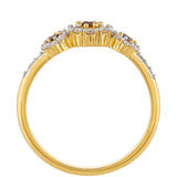 Inel din Argint 925 Placat cu Aur ( 1.96 grame ) cu Diamant Roșu și Diamant Alb 0.4 Carate
