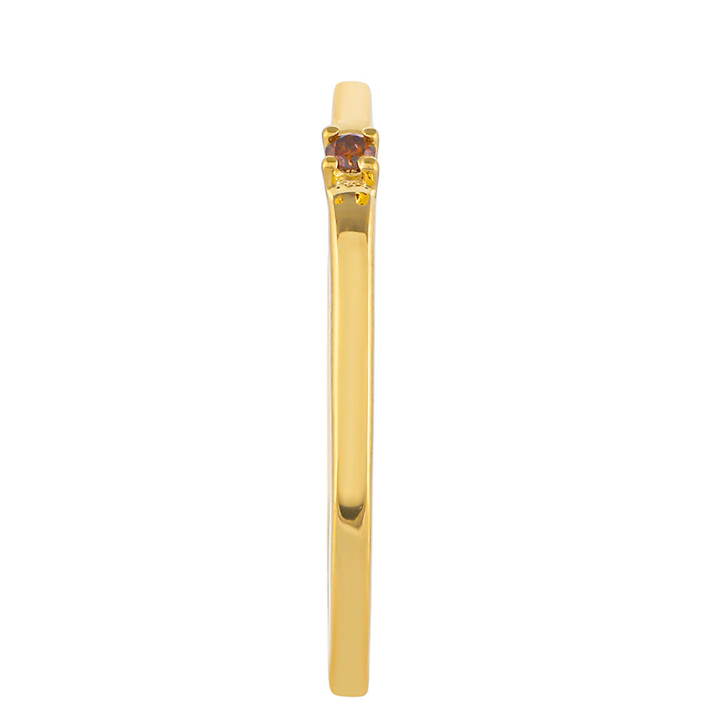 Inel din Argint 925 Placat cu Aur ( 0.96 grame ) cu Diamant Roșu 0.02 Carate