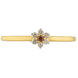 Inel din Argint 925 Placat cu Aur ( 1.53 grame ) cu Diamant Roșu și Diamant Alb 0.11 Carate