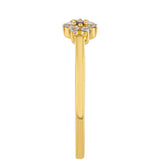 Inel din Argint 925 Placat cu Aur ( 1.53 grame ) cu Diamant Roșu și Diamant Alb 0.11 Carate