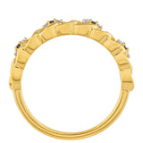 Inel din Argint 925 Placat cu Aur ( 1.79 grame ) cu Diamant Roșu și Diamant Alb 0.06 Carate