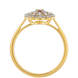 Inel din Argint 925 Placat cu Aur ( 1.95 grame ) cu Diamant Roșu și Diamant Alb 0.33 Carate